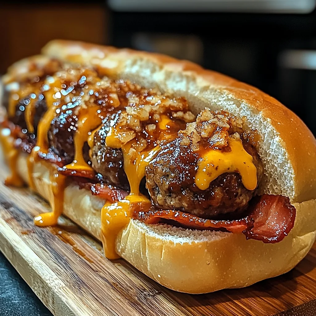 Bourbon BBQ Turkey Bacon Cheeseburger Meatball Subs Ready in 30 Minutes