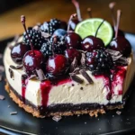 Bourbon Biscuit Cherry Cheesecake Tart