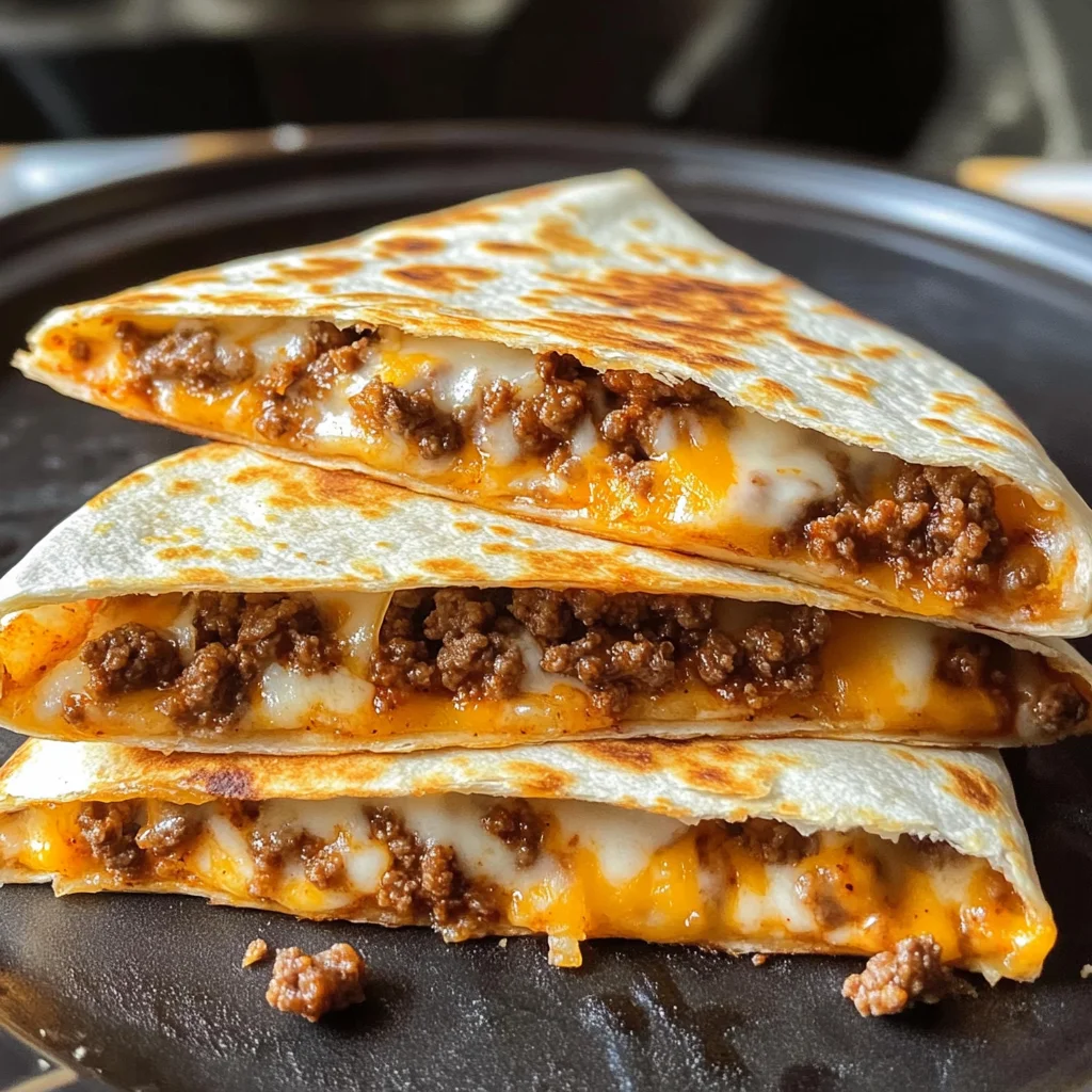 Cheesy Ground Beef Quesadillas Recipe is a must-try!