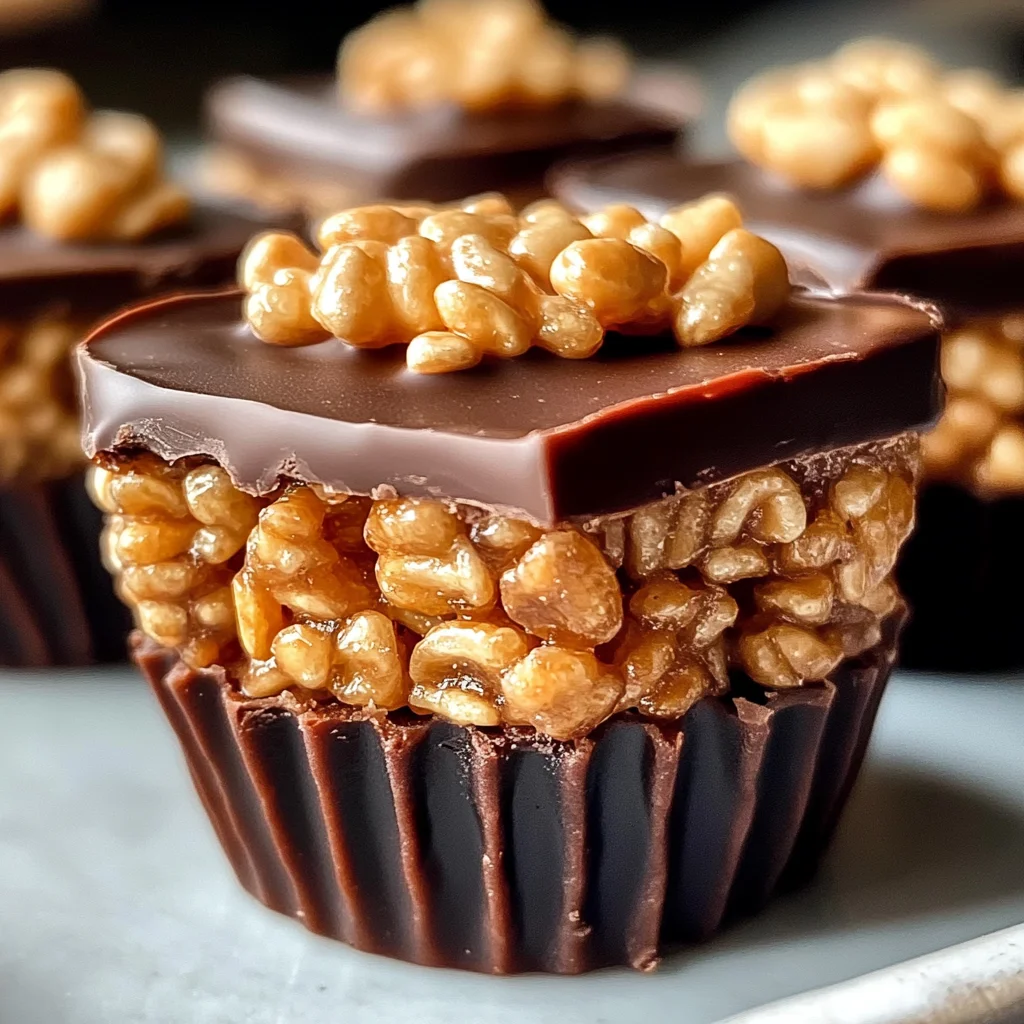 Chocolate Peanut Butter Rice Krispie Cups
