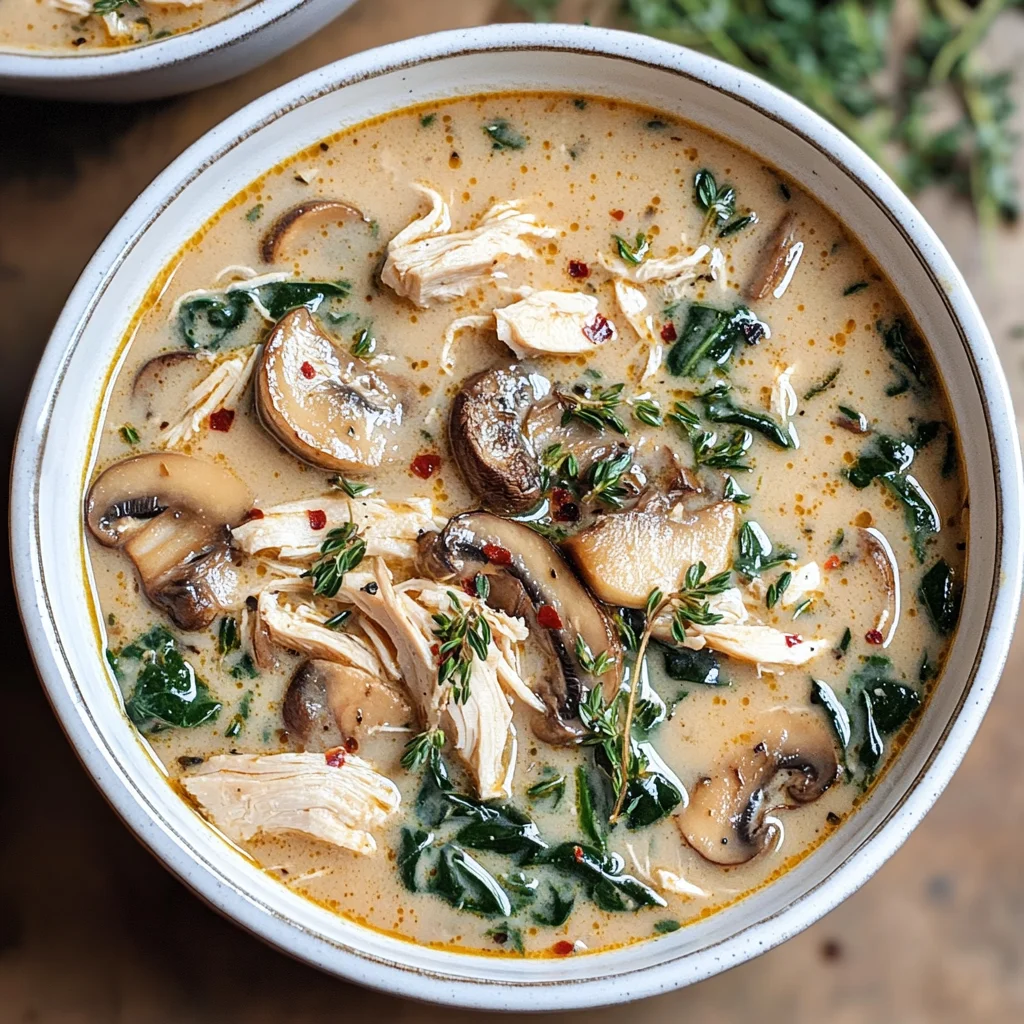 Comforting Rotisserie Chicken and Mushroom Soup