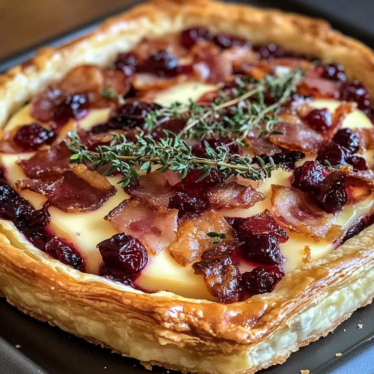 Cranberry Brie Tart with Pancetta & Thyme