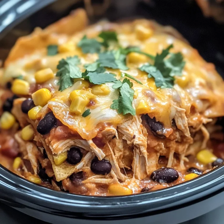 Crockpot Chicken Enchilada Casserole