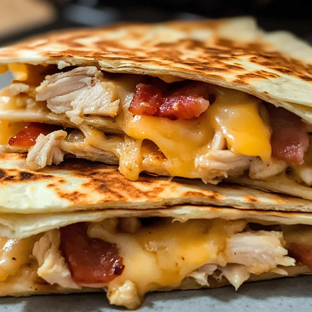 Easy Chicken Turkey Bacon Ranch Quesadilla