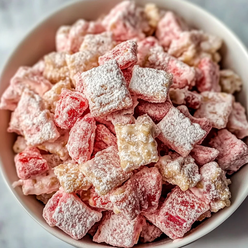 Easy Strawberry Shortcake Puppy Chow