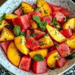 Easy Summer Peach Watermelon Salad