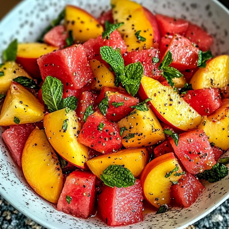 Easy Summer Peach Watermelon Salad