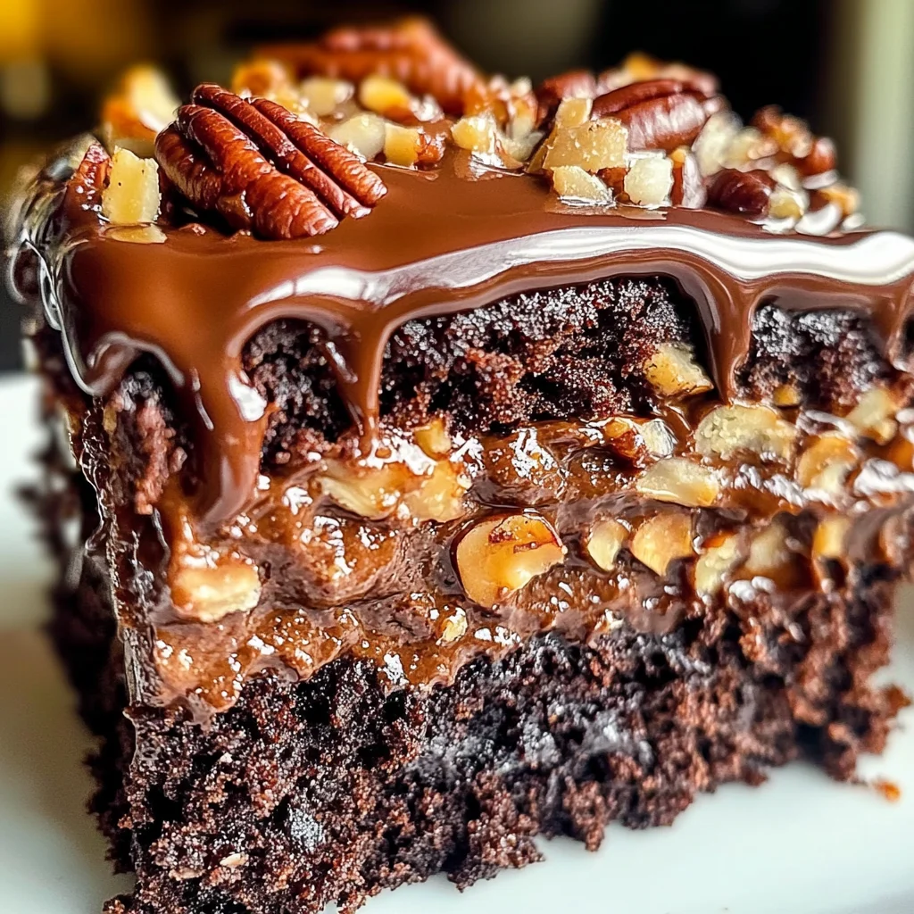 German Chocolate Poke Cake