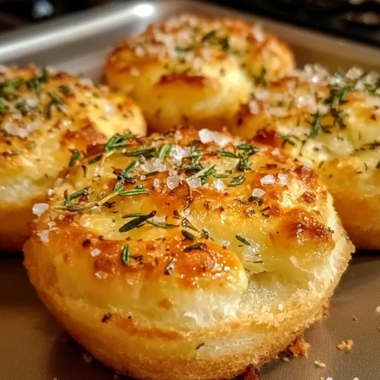 Golden Crust Garlic Rosemary Focaccia Muffins