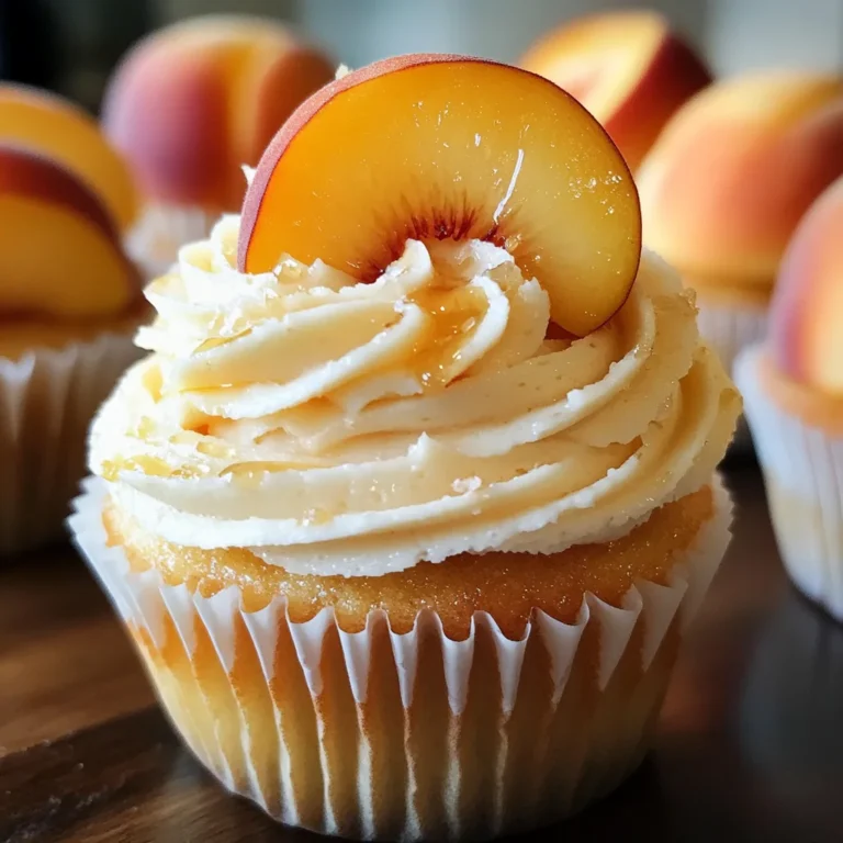 Honey Peach Cream Cheese Cupcakes