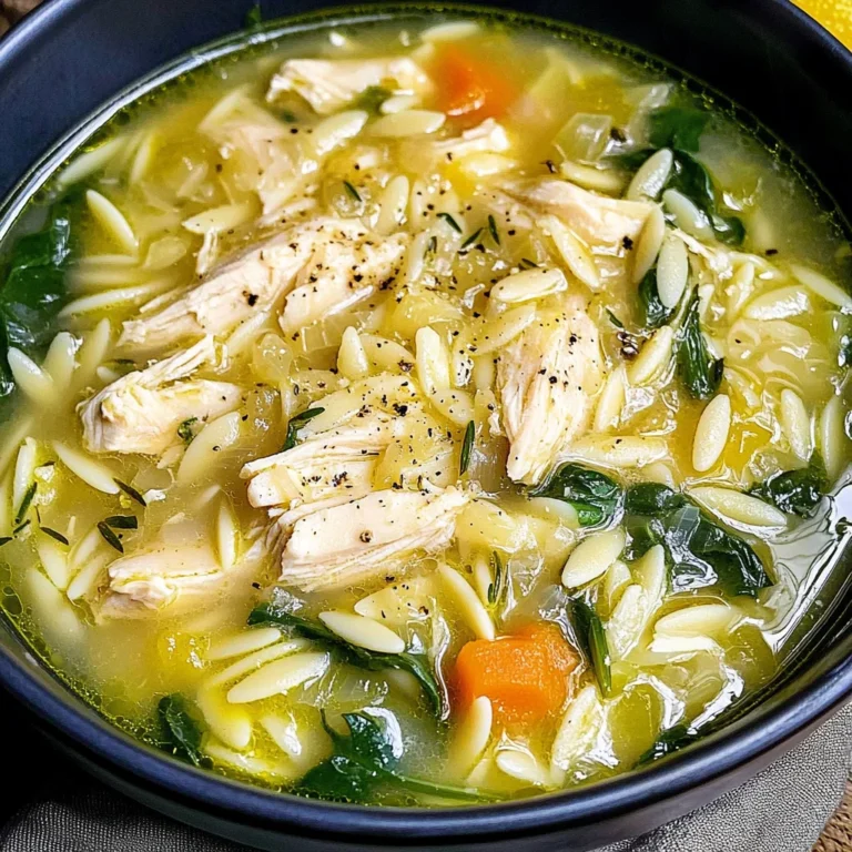 Lemon Chicken Orzo Soup
