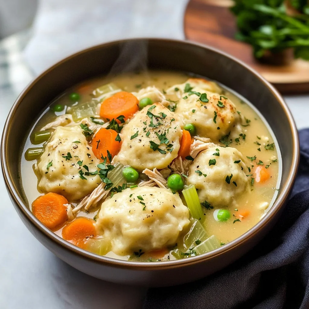 One Pot Chicken Dumpling Soup (with refrigerated biscuit dough!)