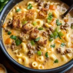 One Pot Macaroni Cheeseburger Soup
