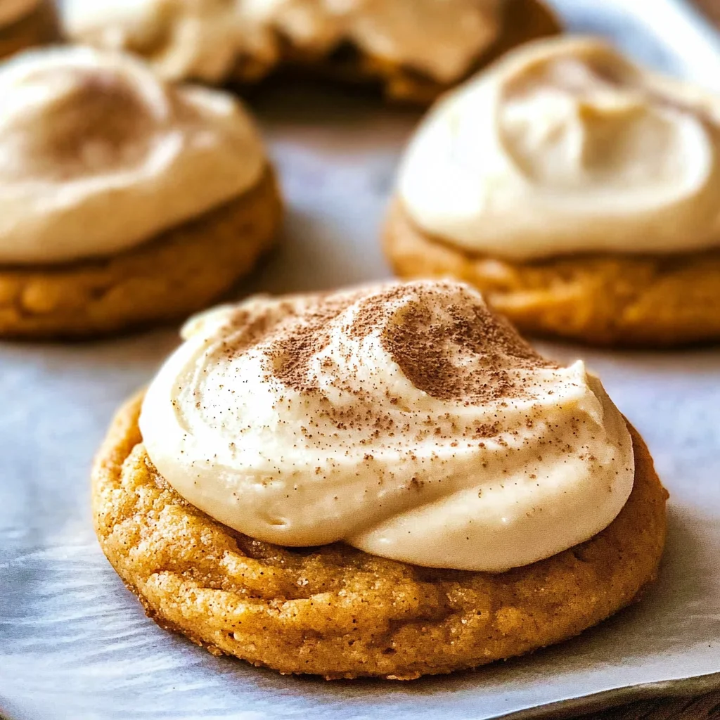 Pumpkin Cookies with Cream Cheese Frosting