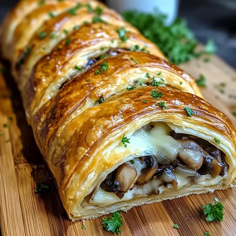 Savory Mushroom & Gruyère Puff Pastry Braid