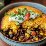 Southwest Beef Cornbread Casserole