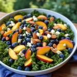 Summer Peach & Blueberry Kale Salad