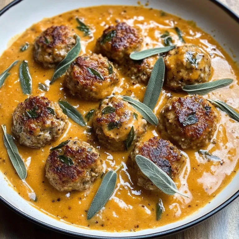 Turkey Meatballs in Pumpkin Sage Sauce