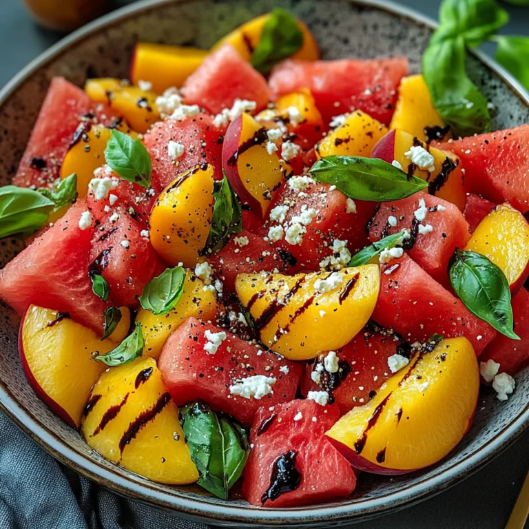 Watermelon Peach Salad – A Refreshing Gourmet Salad