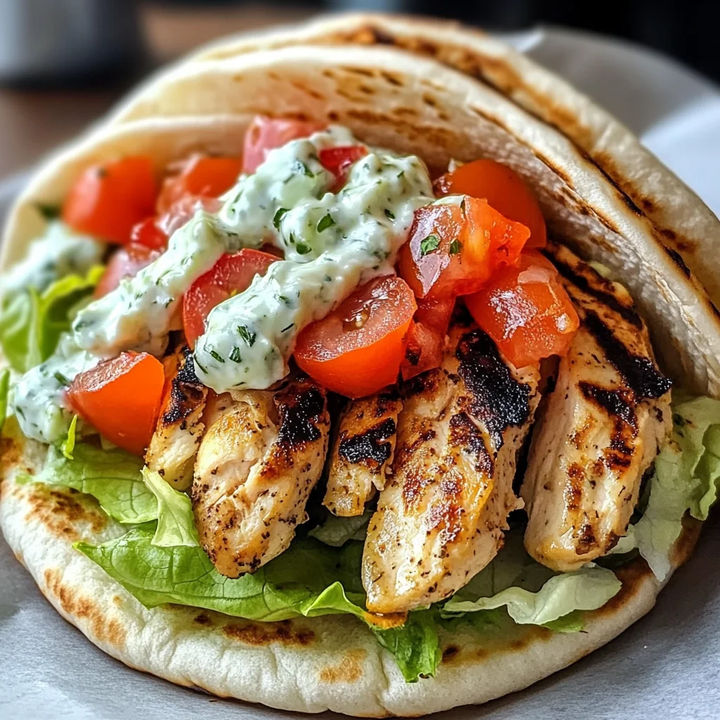 Chicken Pita Gyros with Tzatziki