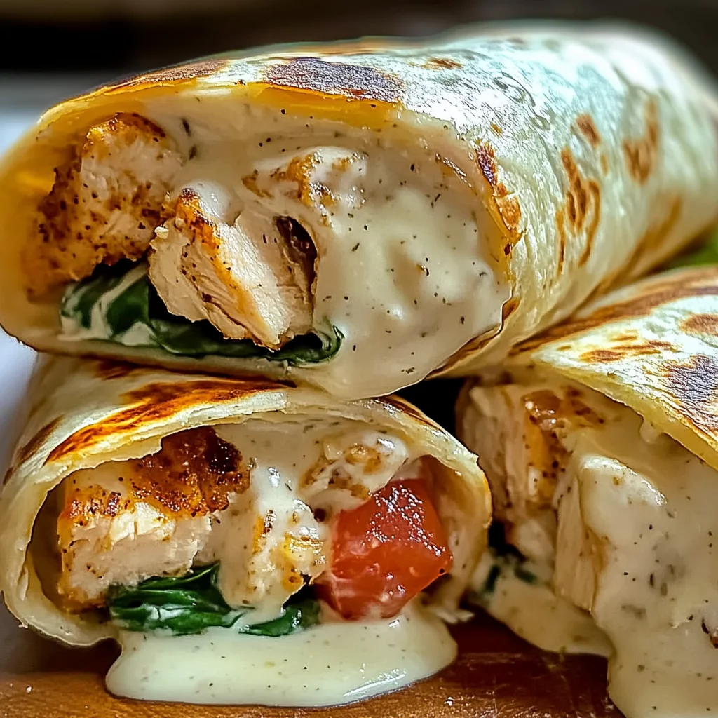 Creamy Chicken Spinach Wraps