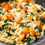 Creamy Orzo with Roasted Butternut Squash and Spinach