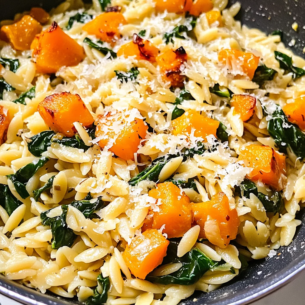 Creamy Orzo with Roasted Butternut Squash and Spinach