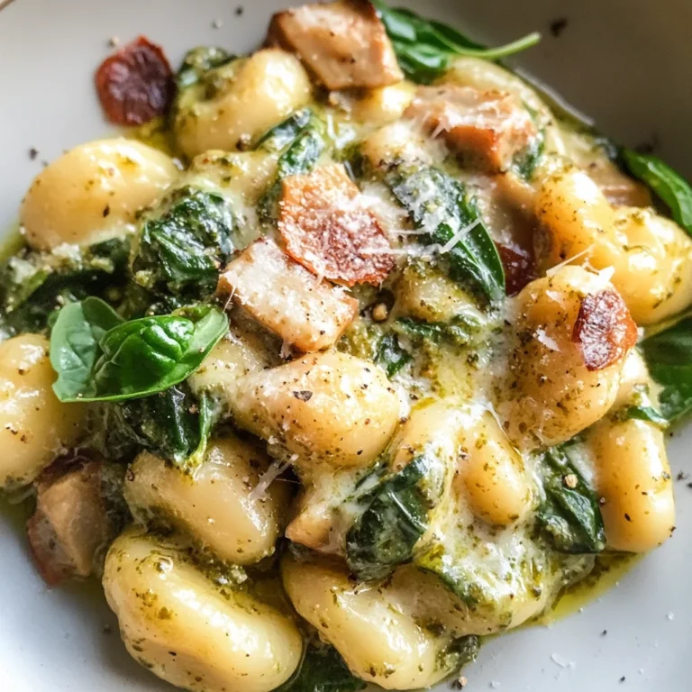 Creamy Pesto Gnocchi with Spinach and Artichokes