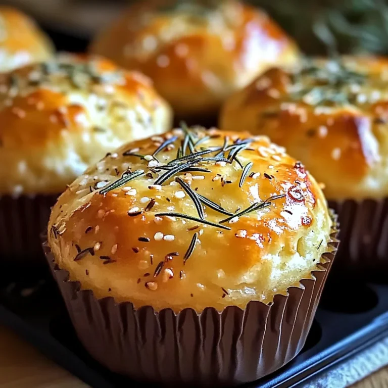 Easy Garlic Rosemary Focaccia Muffins