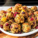Festive Cranberry Turkey Stuffing Balls