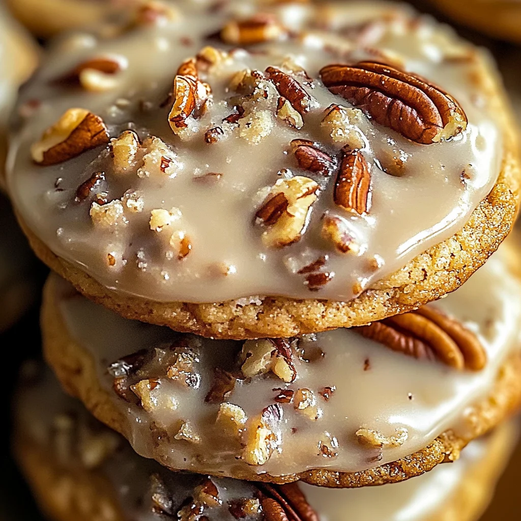 Frosted Butter Pecan Cookies