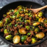 Ground Beef and Brussels Sprouts