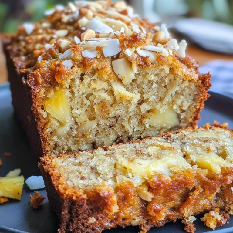 Hawaiian Banana Bread with Pineapple, Coconut & Macadamia Nuts