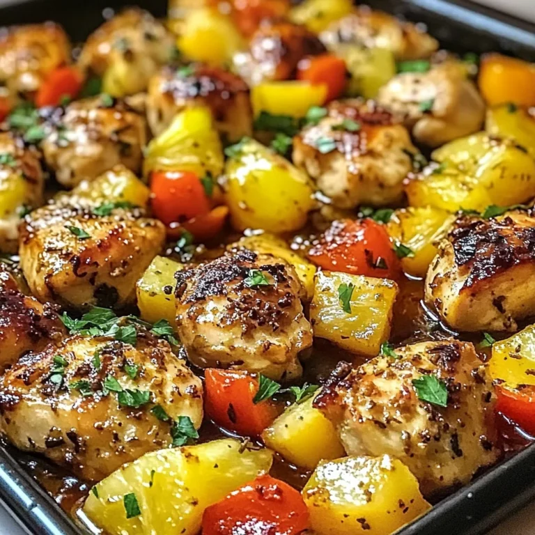Hawaiian Chicken Sheet Pan Dinner