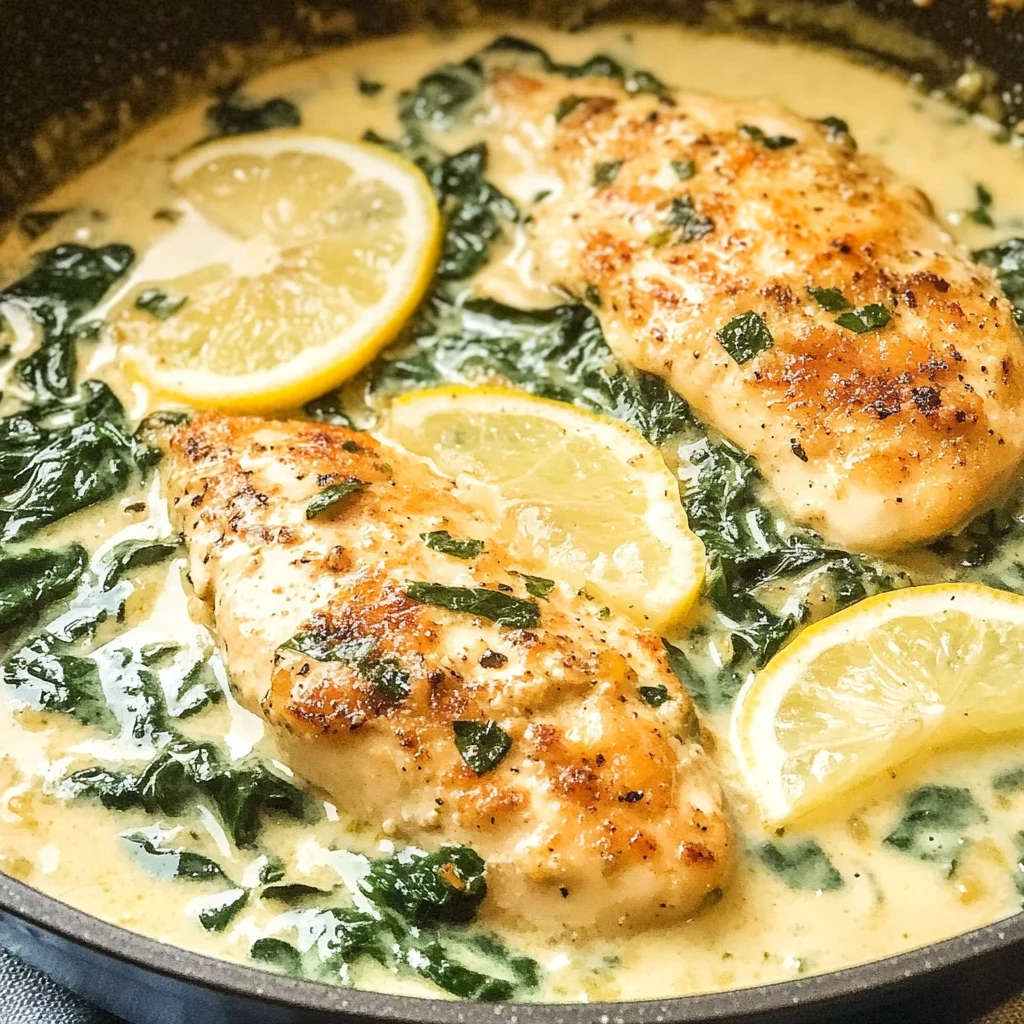Lemon Parmesan Spinach Chicken
