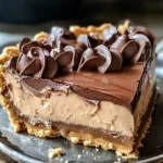 No-Bake Cream Cheese Peanut Butter Pie with Chocolate Whipped Cream