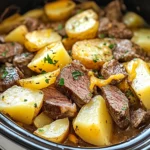 Slow Cooker Steak and Cheddar Potato Casserole