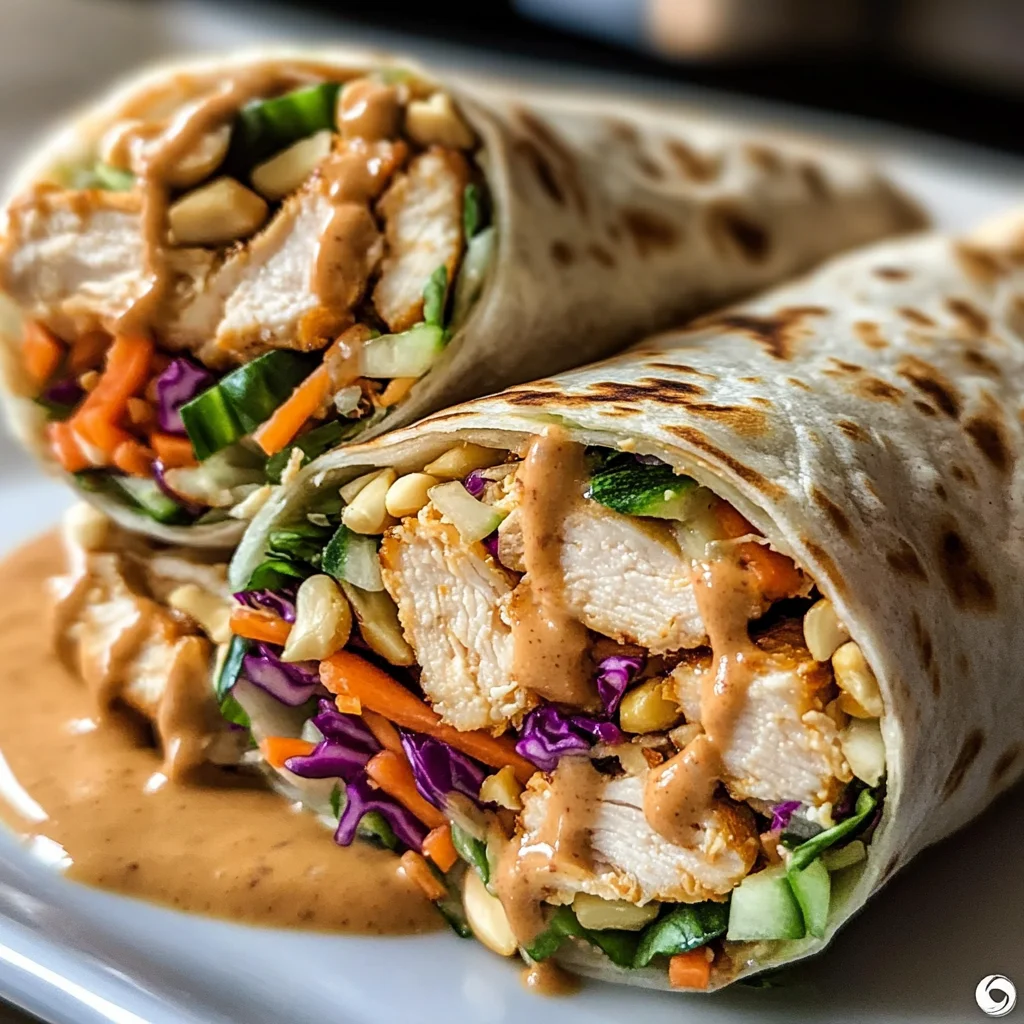 Thai Peanut Chicken Wraps