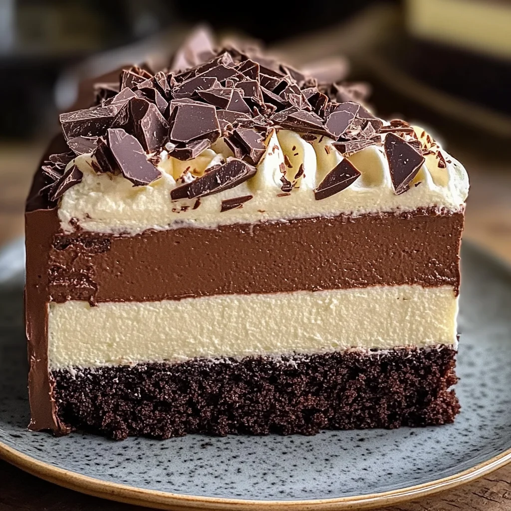 Tuxedo Cake – Triple Chocolate Mousse Cake