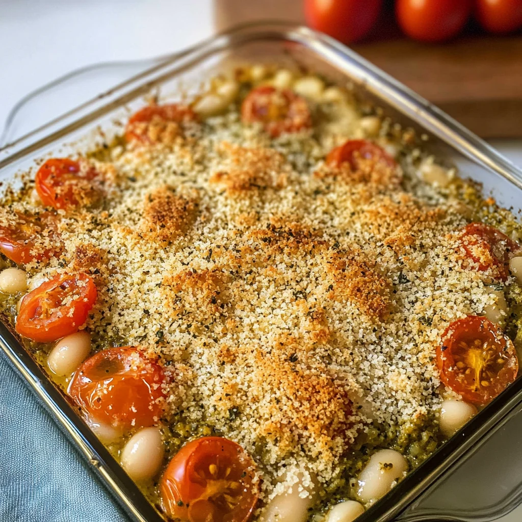 White Bean and Pesto Bake