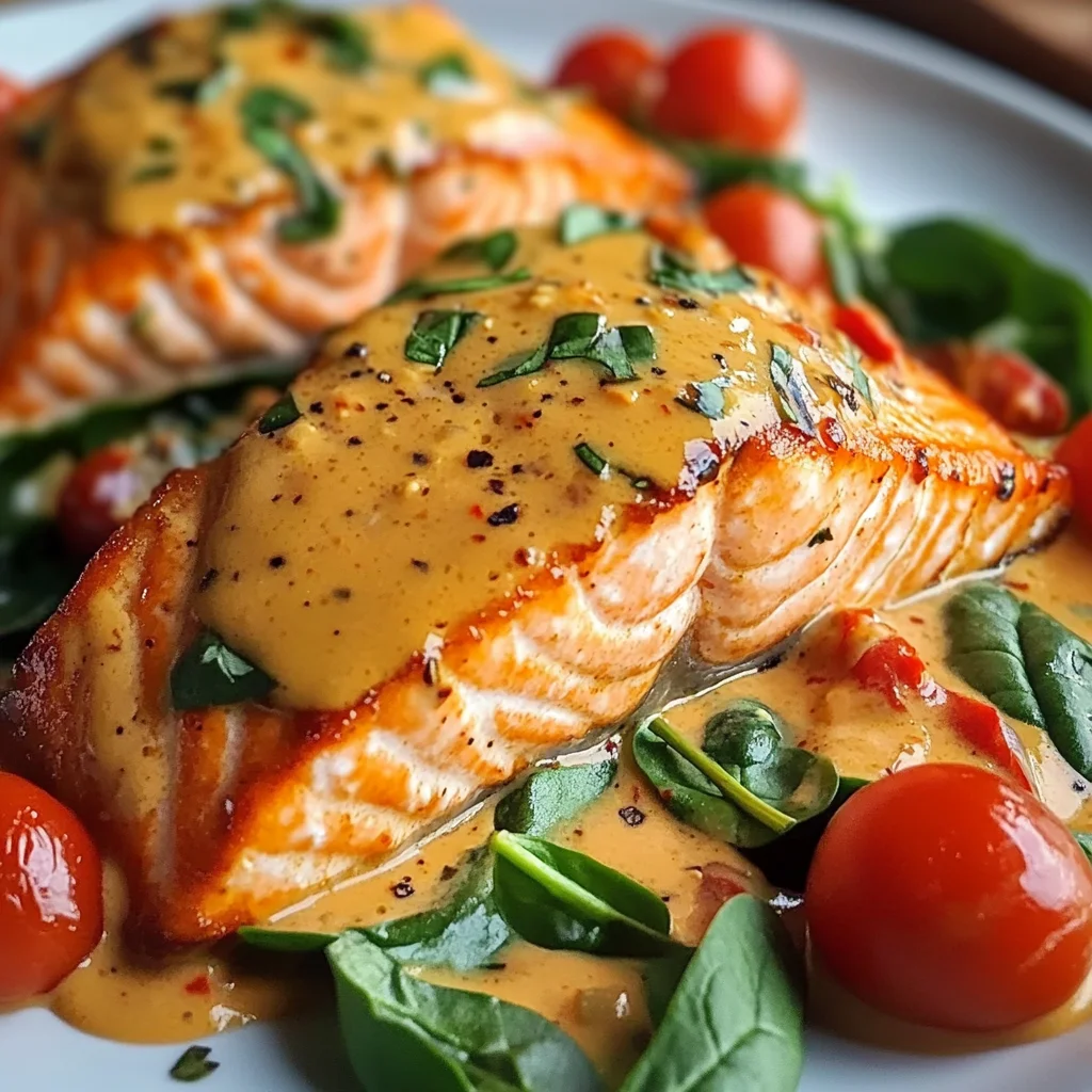 Creamy Roasted Red Pepper Salmon Recipe - Delicious & Easy