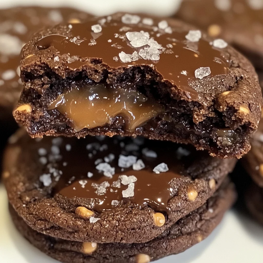 Double Chocolate Salted Caramel Cookies That Melt in Your Mouth
