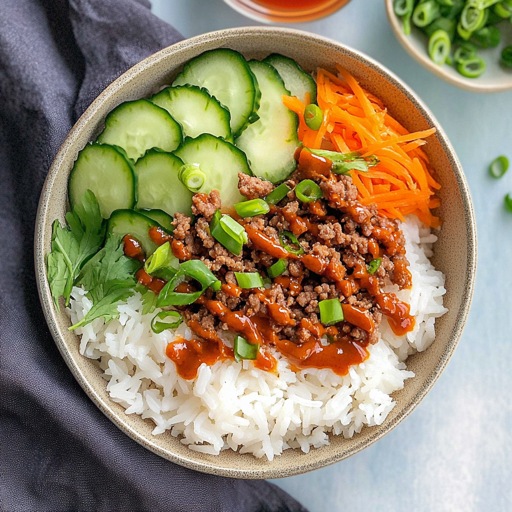 Easy Ground Turkey Rice Bowls with Bang Bang Sauce