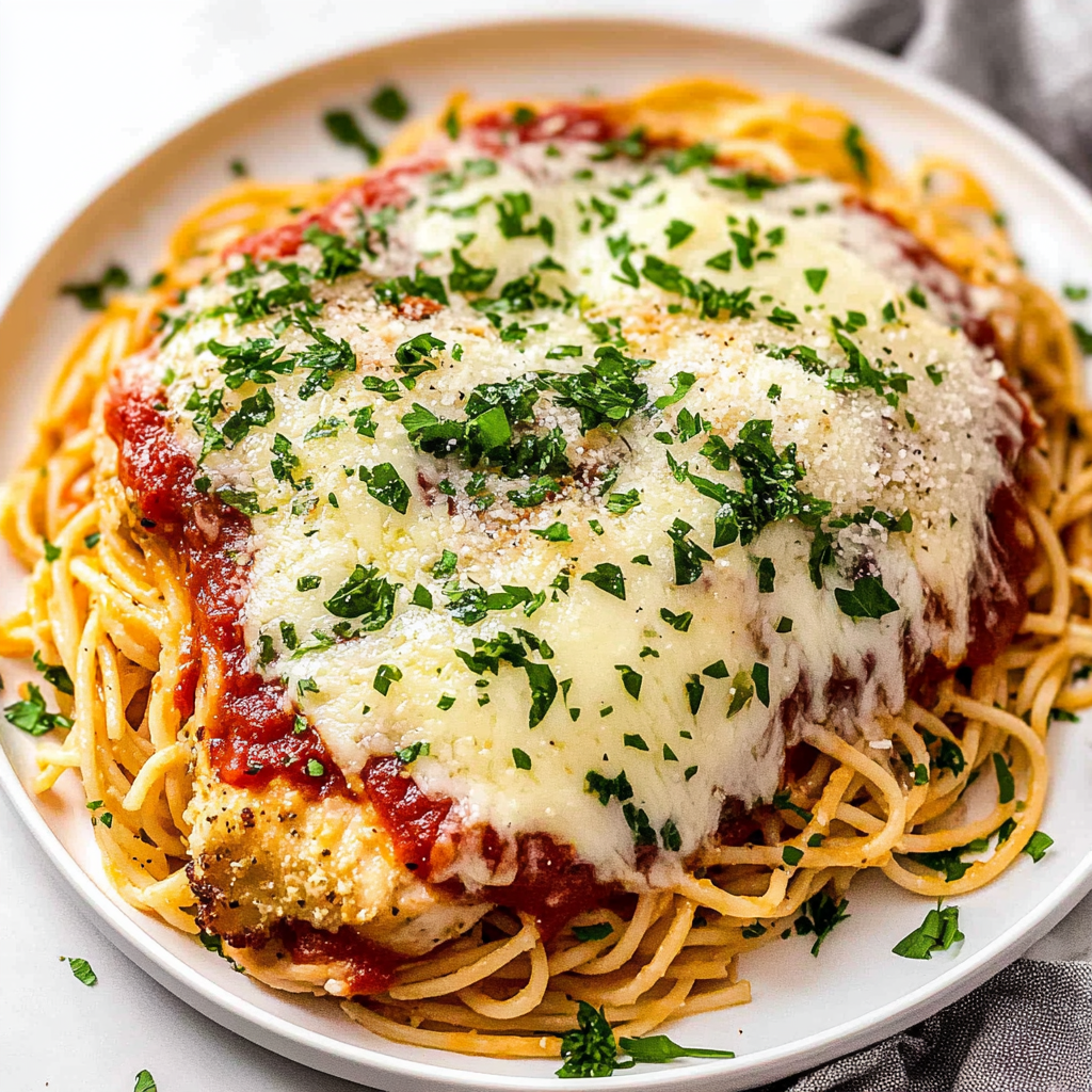Irresistible Lazy Chicken Parmesan Baked Spaghetti Recipe