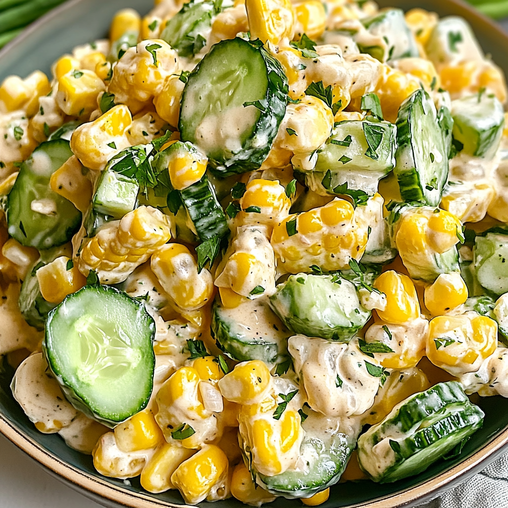 Refreshing Street Corn Creamy Cucumber Salad Recipe