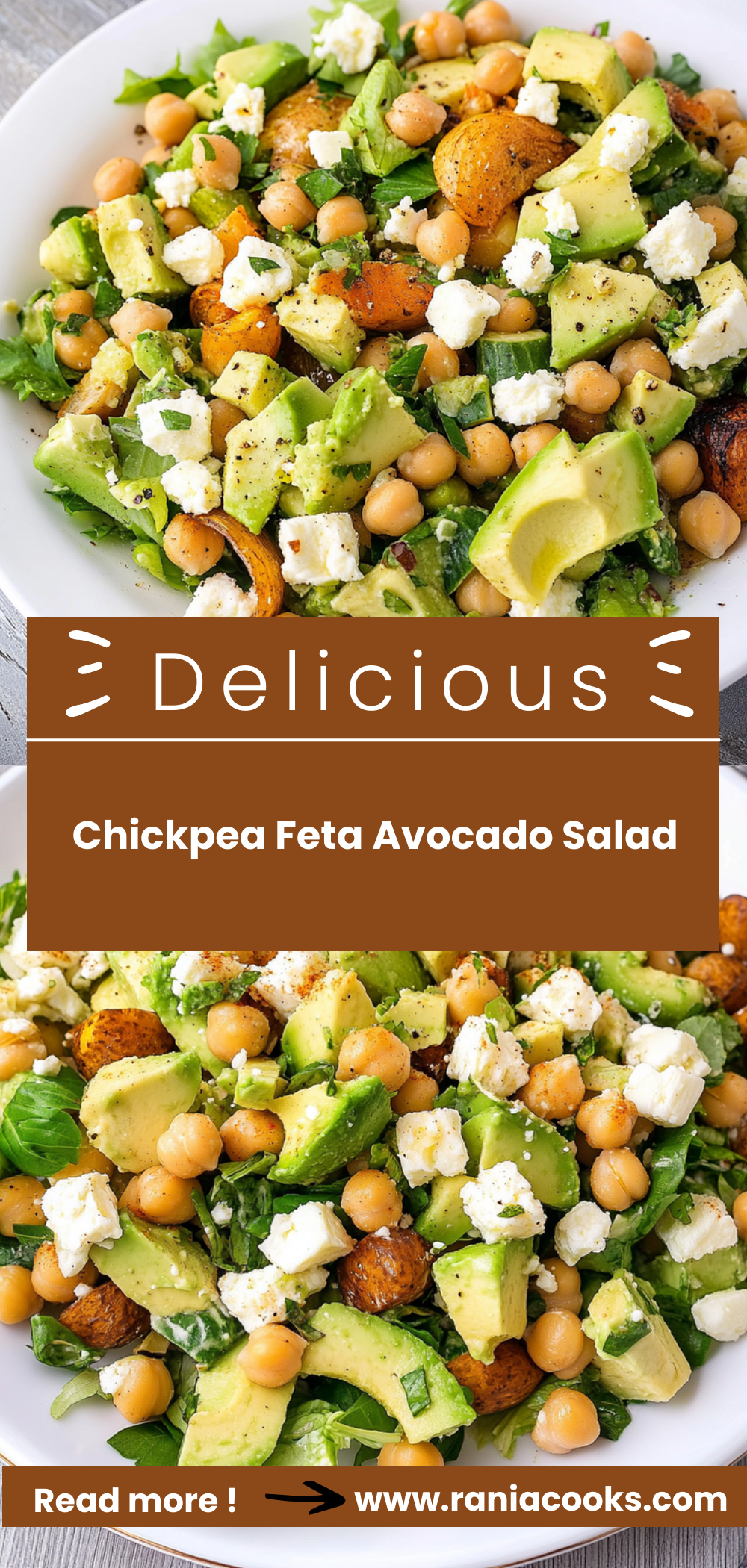 Chickpea Feta Avocado Salad