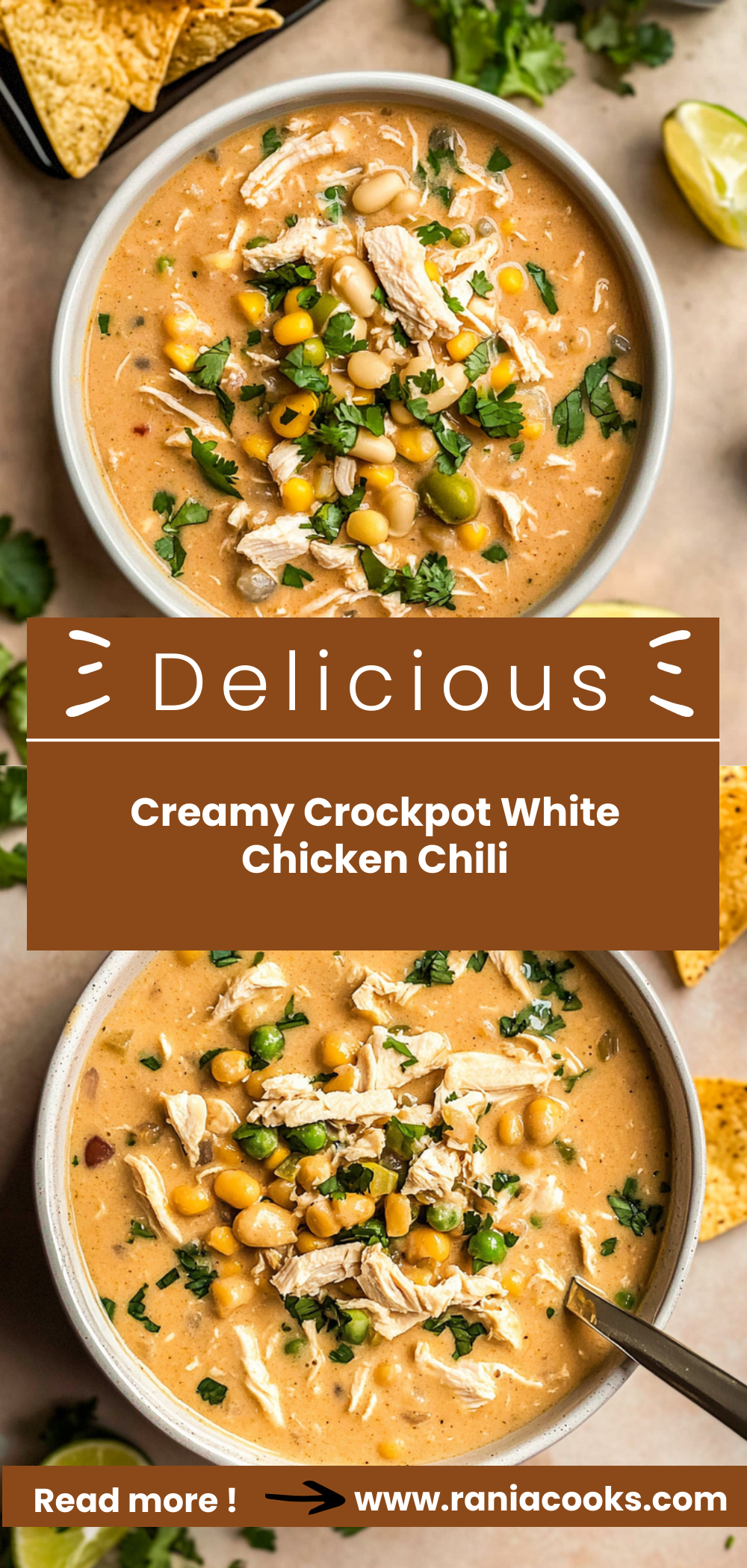 Creamy Crockpot White Chicken Chili