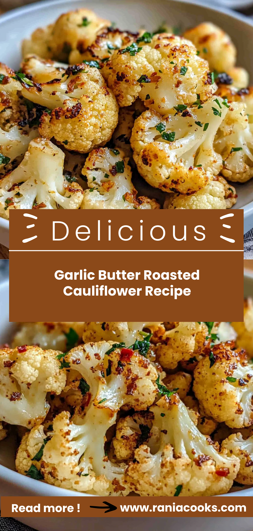 Garlic Butter Roasted Cauliflower Recipe