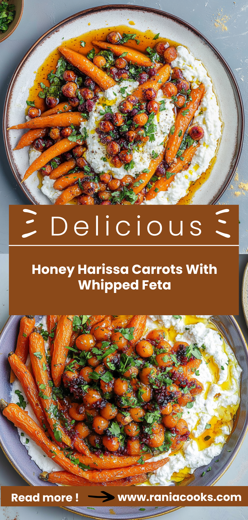 Honey Harissa Carrots With Whipped Feta