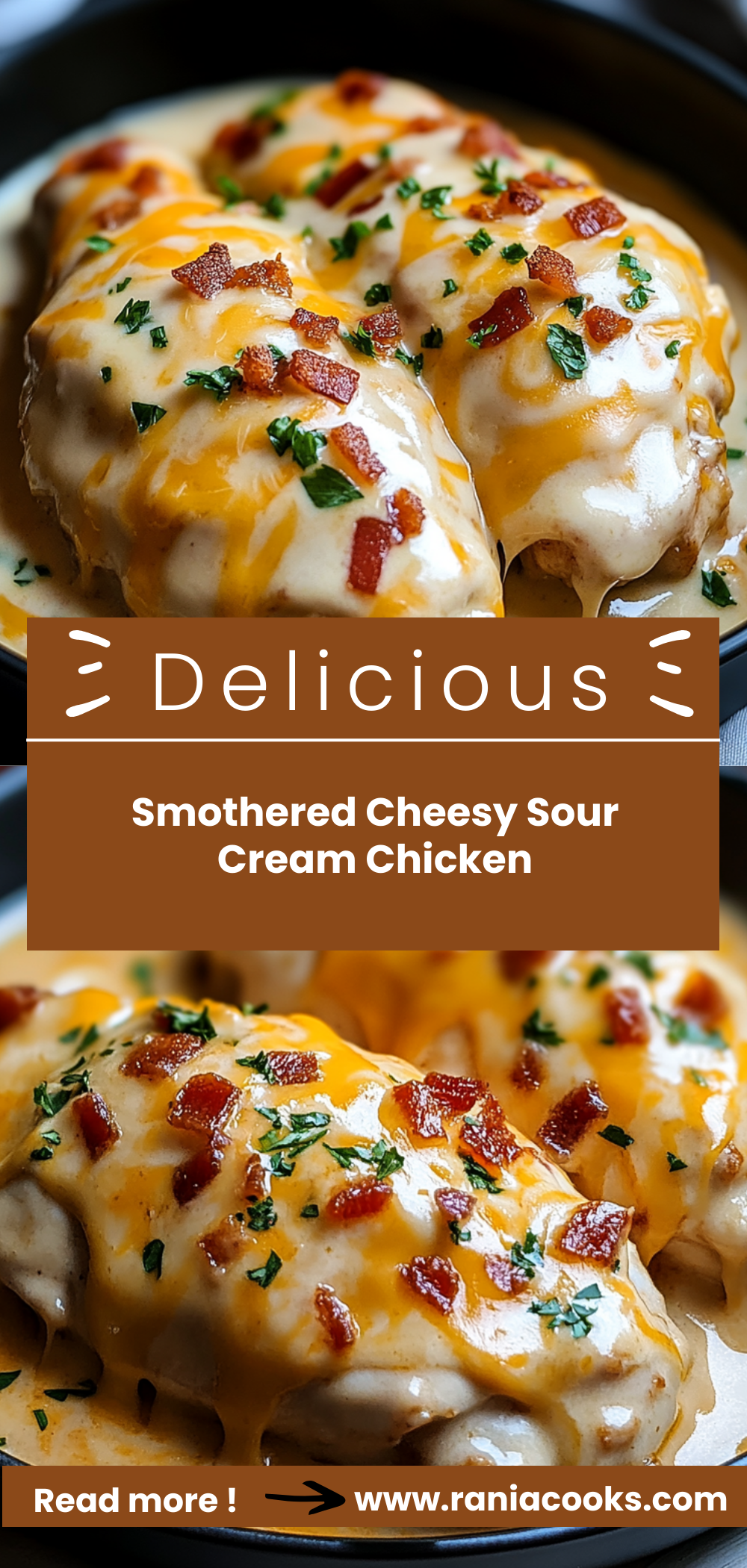 Smothered Cheesy Sour Cream Chicken